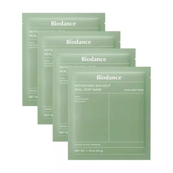 Biodance - Refreshing Sea Kelp Real Deep Mask - Maska Kojąco - Nawilżająca Maska - 4szt - GLOW+CARE