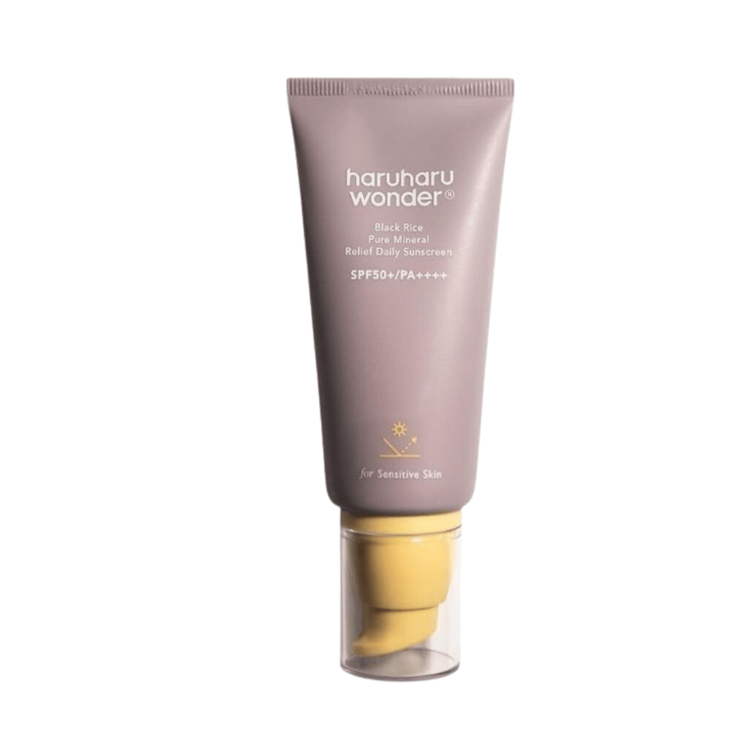 Haruharu Wonder - Black Rice Pure Mineral Relief Daily Sunscreen SPF50+/PA++++ - Nawilżający Krem do Twarzy z Filtrami Fizycznymi - 50ml - GLOW+CARE