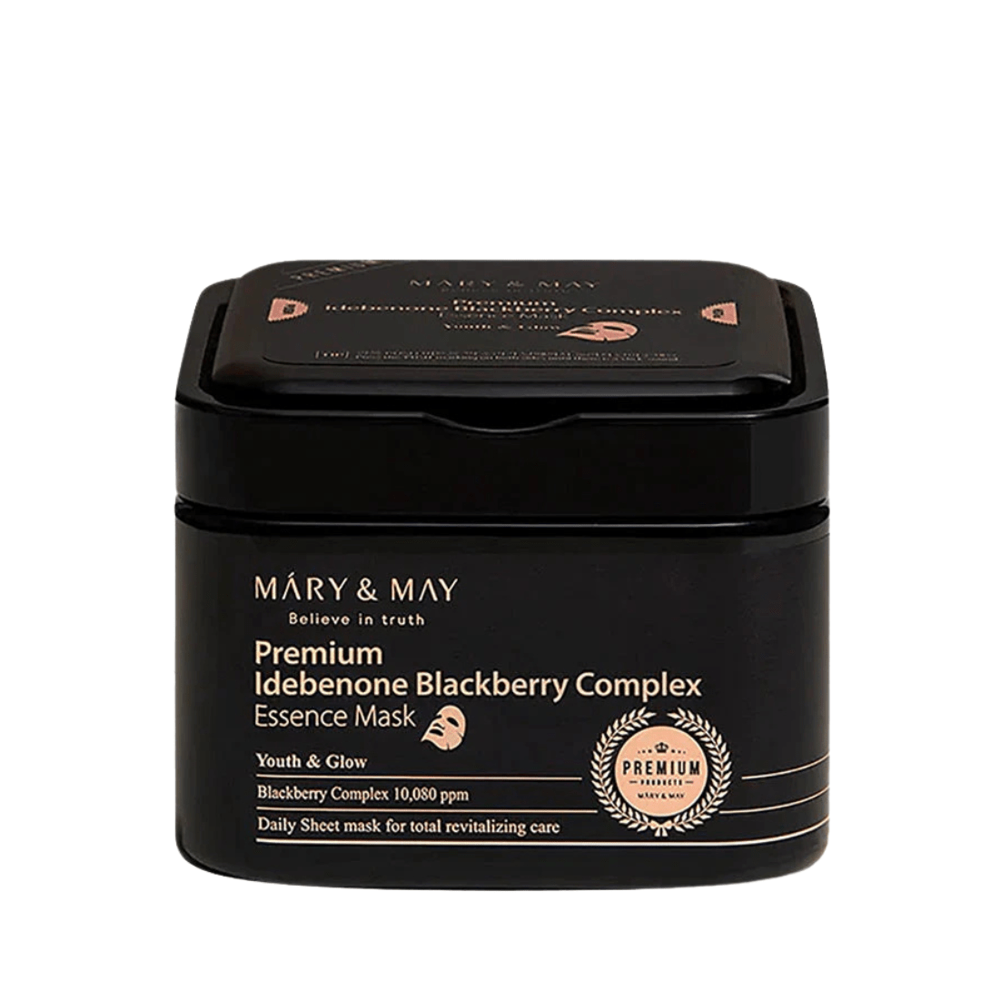 Mary&May - Premium Idebenon Blackberry Complex Essence Mask - Zestaw Maseczek do Twarzy - 20szt. - GLOW+CARE