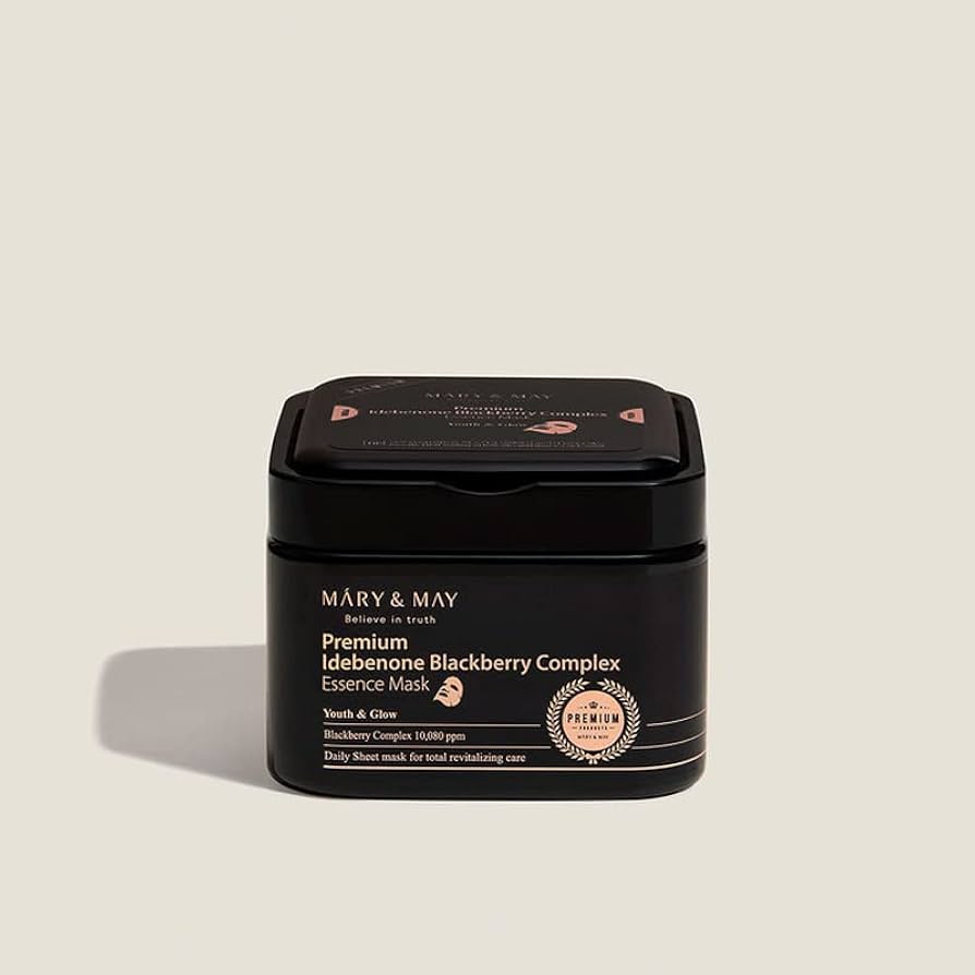 Mary&May - Premium Idebenon Blackberry Complex Essence Mask - Zestaw Maseczek do Twarzy - 20szt. - GLOW+CARE