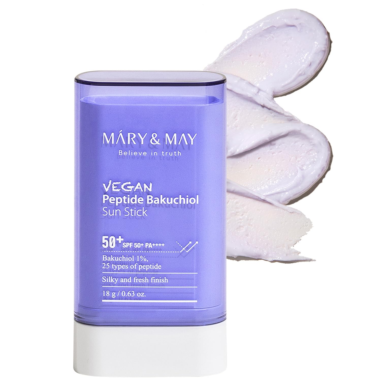 Mary&May - Vegan Peptide Bakuchiol Sun Stick SPF50+/PA++++ - Sztyft Przeciwsłoneczny z Peptydami - 18g - GLOW+CARE