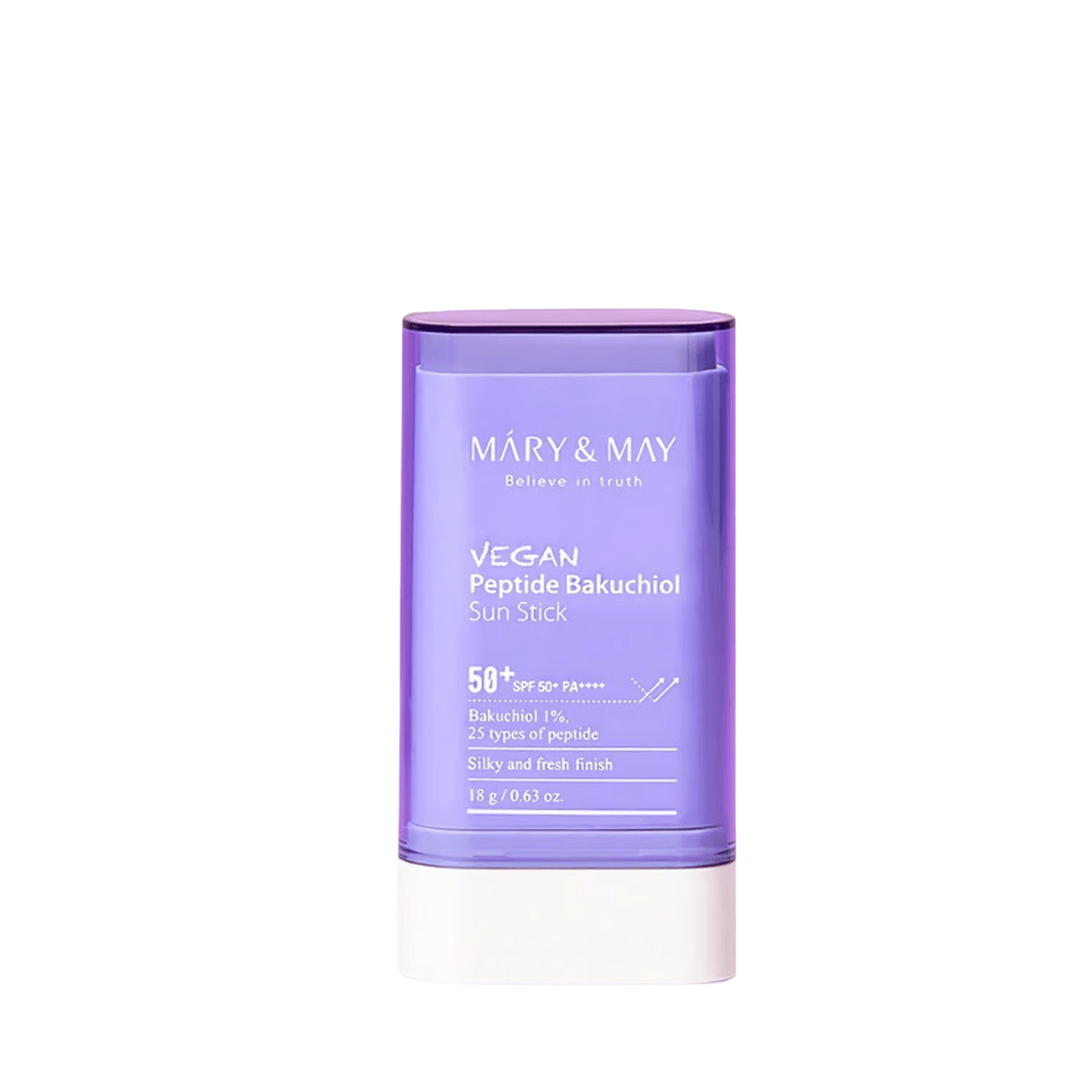 Mary&May - Vegan Peptide Bakuchiol Sun Stick SPF50+/PA++++ - Sztyft Przeciwsłoneczny z Peptydami - 18g - GLOW+CARE