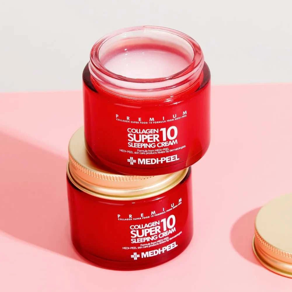 Medi - Peel - Collagen Super10 Sleeping Cream - Odmładzający kolagenowy krem do twarzy na noc - 70ml - GLOW+CARE