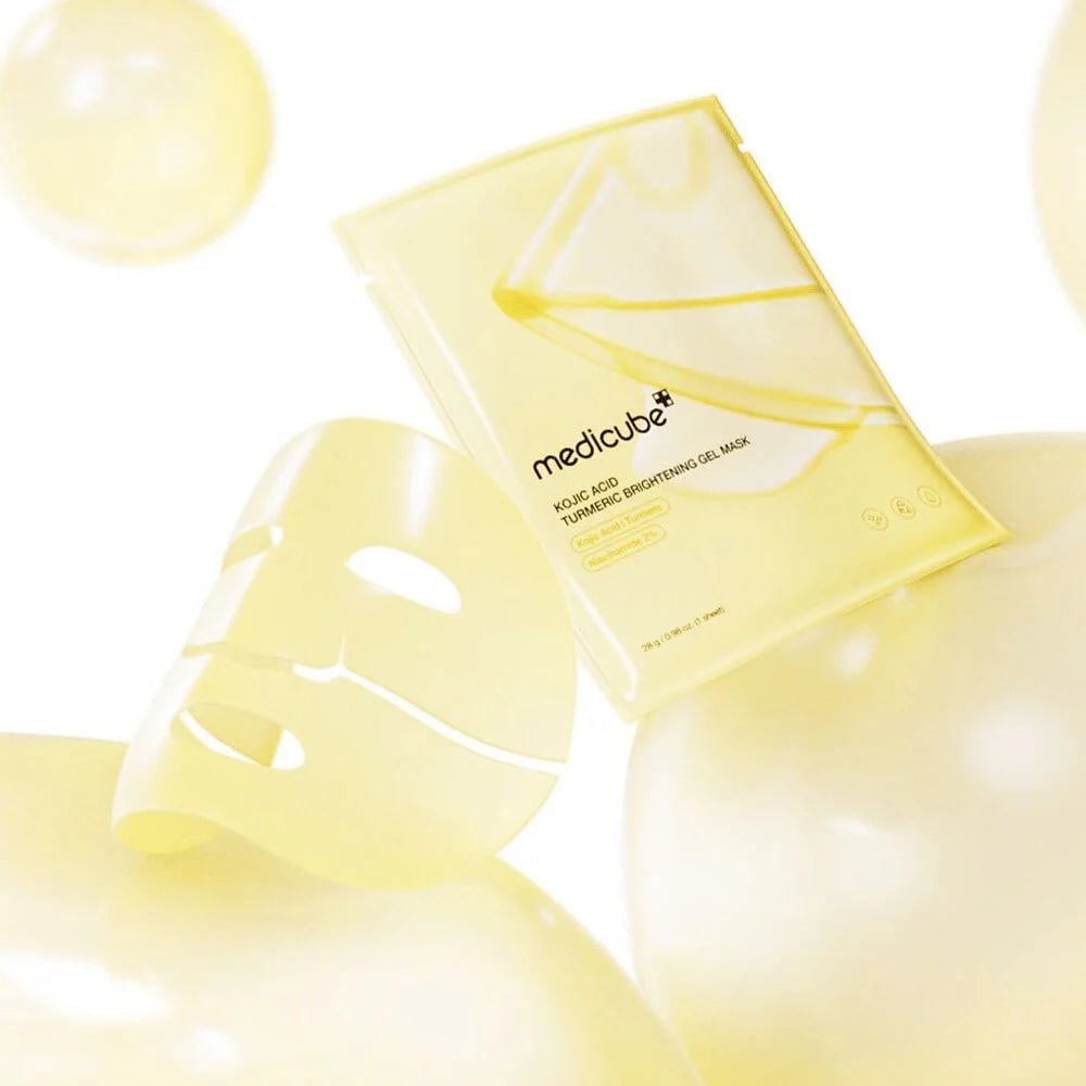 Medicube - Kojic Acid Turmeric Brightening Gel Mask - Rozświetlająca Maska Żelowa z Kwasem Kojowym - 1szt/28g - GLOW+CARE