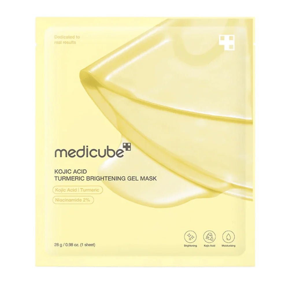Medicube - Kojic Acid Turmeric Brightening Gel Mask - Rozświetlająca Maska Żelowa z Kwasem Kojowym - 1szt/28g - GLOW+CARE