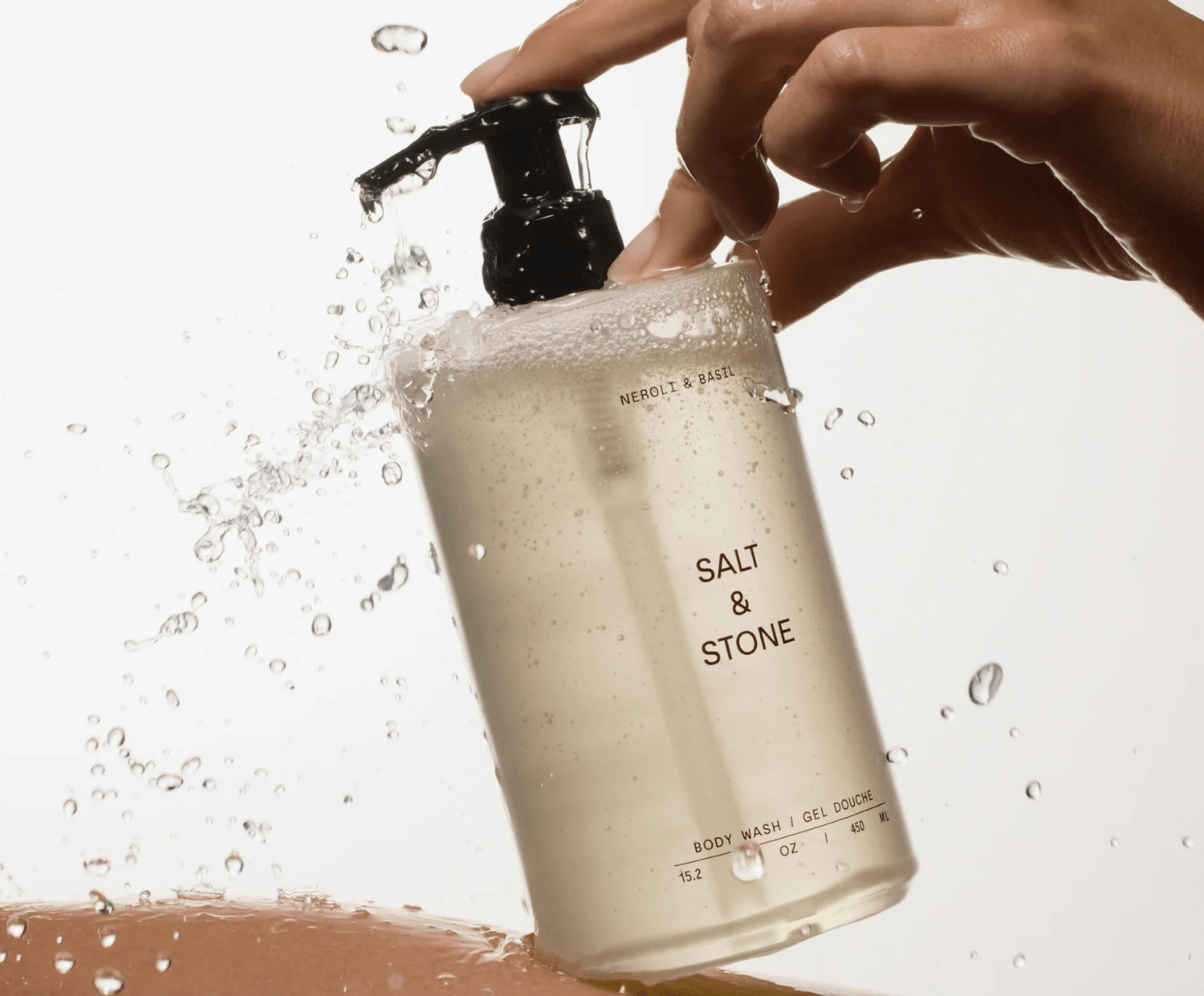 Salt & Stone - Body Wash Neroli & Basil - Naturalny żel pod prysznic o zapachu neroli i bazylii - 450ml - GLOW+CARE